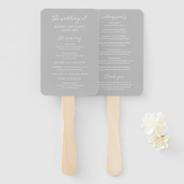 Leque Programa de Casamento Moderno Sydney Gray