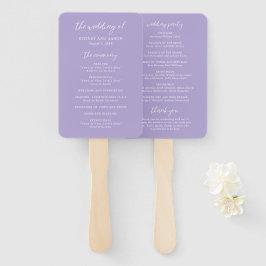 Leque Programa de Casamento Moderno Sydney Lavender