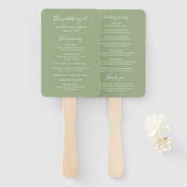 Leque Programa de Casamento Moderno Verde Sydney Sage