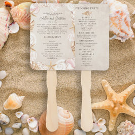 Leque Programa de Casamento na Praia com Conchas de Arei
