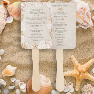 Leque Programa de Casamento na Praia com Conchas de Arei