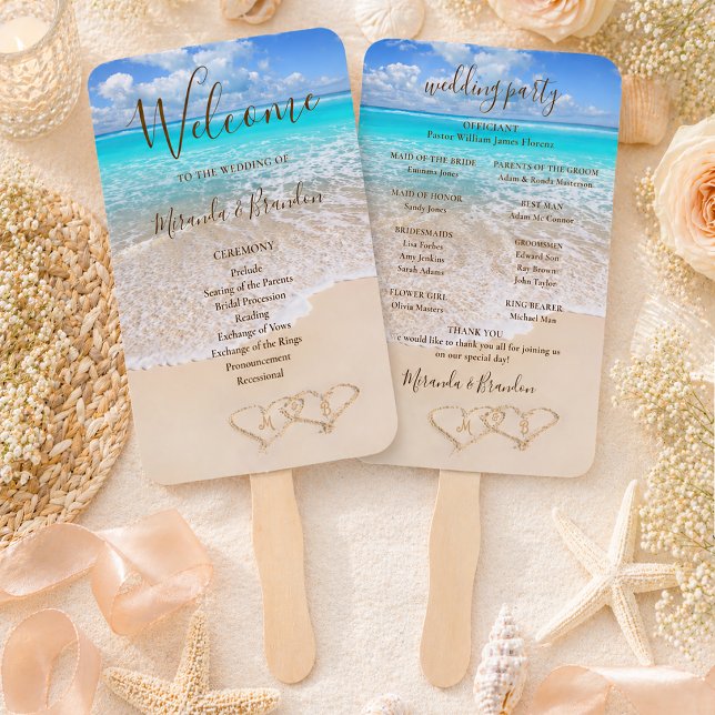Leque Programa de Casamento na Praia Tropical com Ondas  (Criador carregado)