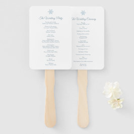 Leque Programa de Casamento no inverno Silver Blue Snowf