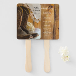 Leque Programa de Casamento Ocidental do Cowboy Boots an