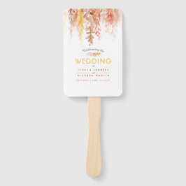 Leque Programa de casamento outono de outono de cor lara