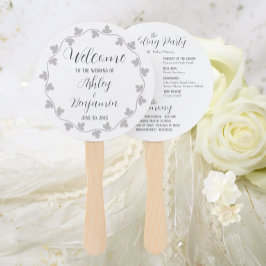 Leque Programa de Casamento Personalizado da cinza Ivy W