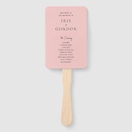 Leque Programa de Casamento Personalizado de Rosa de Blu