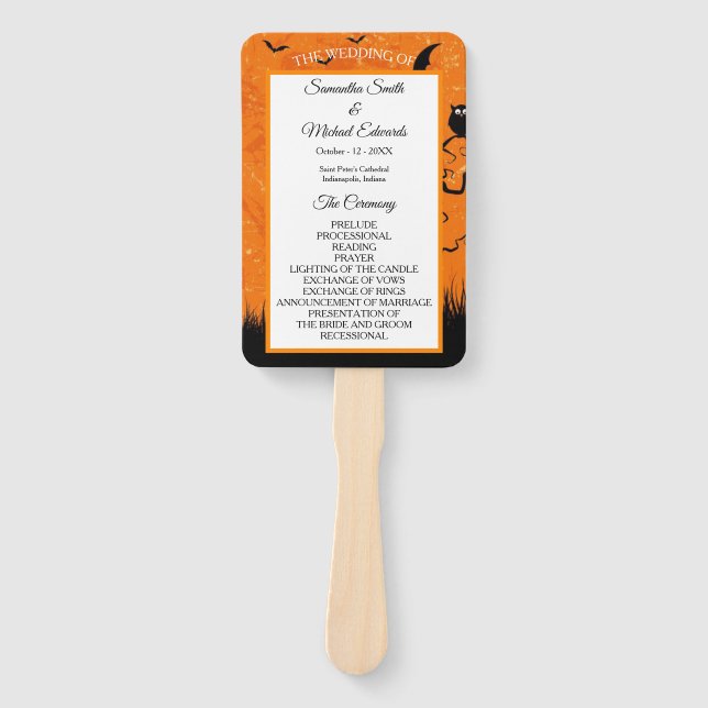 Leque Programa de Casamento Personalizado do Assustador  (Frente)