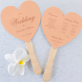 Leque Programa de Casamento Pêssego Marrom Simples Rotei