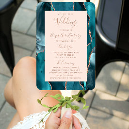 Leque Programa de Casamento por Blush de Agate Dourado T