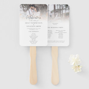 Leque Programa de Casamento por Sobreposição de Duas Fot