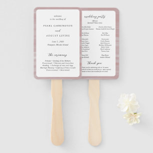 Leque Programa de Casamento Rosa Chique Costeira Elegant