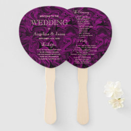 Leque Programa de Casamento Roxo