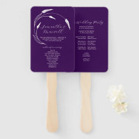Programa de Casamento Roxo Ventilador Arte Floral