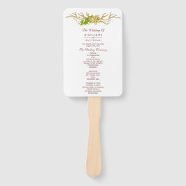 Leque Programa de Casamento Rustic Antlers & Wildflowers