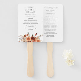 Leque Programa de Casamento Rustic Earth & Champagne Flo