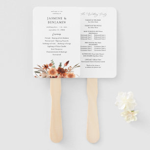 Leque Programa de Casamento Rustic Earth & Champagne Flo