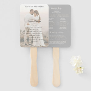 Leque Programa de Casamento Simples Cinza Elegante