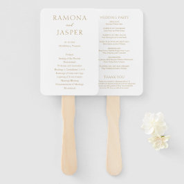 Leque Programa de Casamento Simples Dourado Moderno e De
