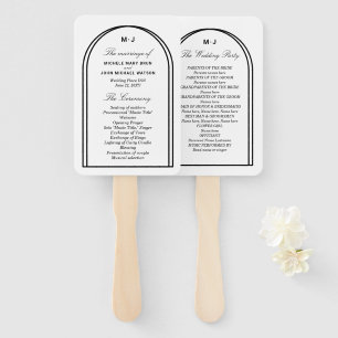 Leque Programa de Casamento Simples em Arco Preto Branco