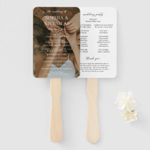 Leque Programa de Casamento Simples em Preto e Branco