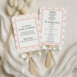 Leque Programa de Casamento Soft Peachy Blush Damask