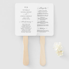 Leque Programa de Casamento Tradicional Preto e Branco