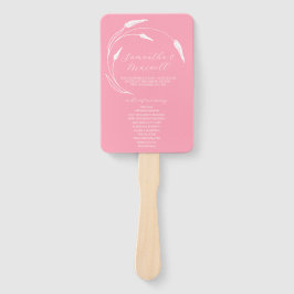 Leque Programa de Casamento Ventilador - Arte Rosa