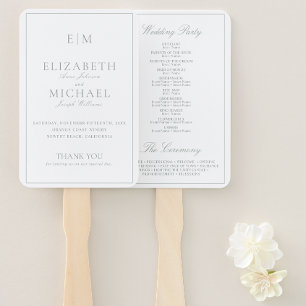 Leque Programa de Casamento Verde de Script Verde do Mon