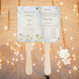 Leque Programa de Casamento Verde Russo de Boho Wildflow