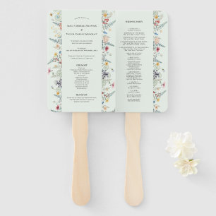 Leque Programa de Casamento Verde Simples de Fern Fern