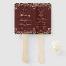 Programa de Casamento Vintage Elegante Dourado Bor