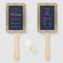 Programa de Casamento Vintage Rosas Douradas Azul 