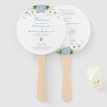 Programa de Cerimônia de Casamento Blue Hydrangea