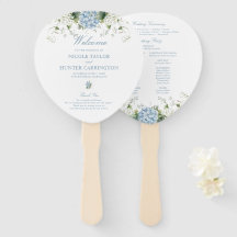 Programa de Cerimônia de Casamento Blue Hydrangea