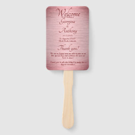 Leque Programa de Cerimônia de Casamento da Burgundy, ro