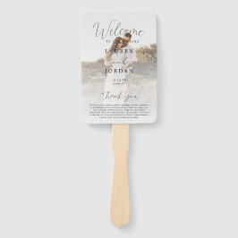 Leque Programa de Cerimônia de Casamento da Caligrafia R