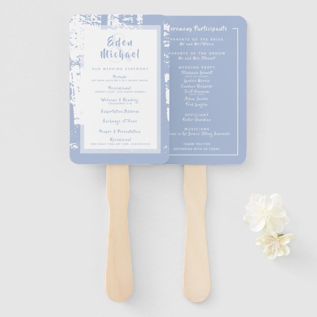 Leque Programa de Cerimônia de Casamento da Floresta Azu (Frente e Verso)