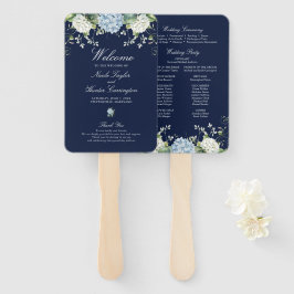 Leque Programa de Cerimônia de Casamento de Hortênsia Az