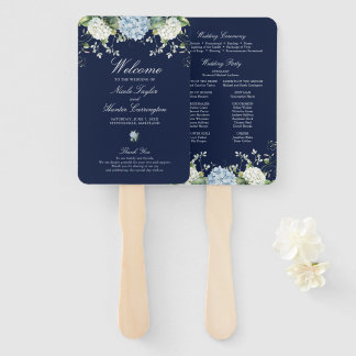 Leque Programa de Cerimônia de Casamento de Hortênsia Az