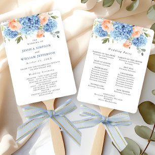 Leque Programa de Cerimônia de Casamento de Rosa Blush B