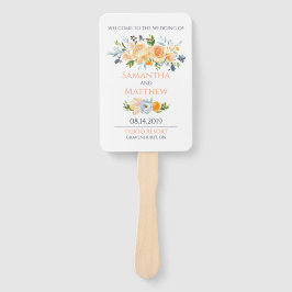 Leque Programa de Cerimônia de Casamento de rosa e Thist