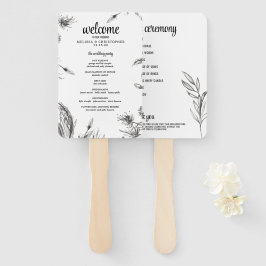 Leque Programa de Cerimônia de Casamento do Jardim prima