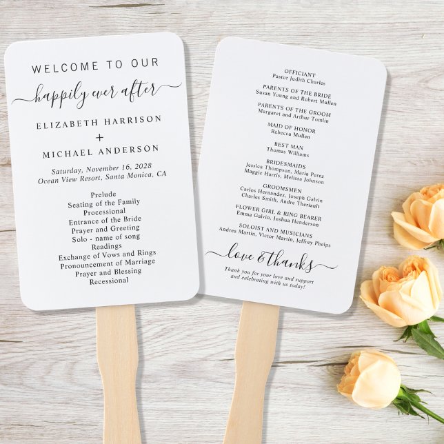 Leque Programa de Cerimônia de Casamento Felizes para Se (Criador carregado)