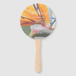 Leque Programa de Cerimônia de Casamento Floral do Paraí