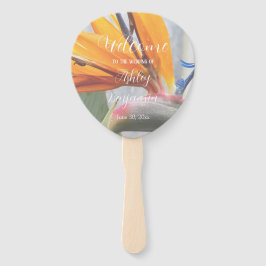 Leque Programa de Cerimônia de Casamento Floral do Paraí