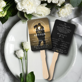 Leque Programa de Cerimônia de Casamento Minimalista Chi