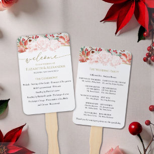 Leque Programa de Cerimônia de casamento no inverno Gild