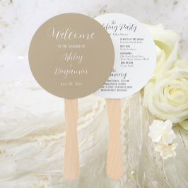 Leque Programa de Cerimônia de Casamento Simples Caqui