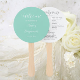 Leque Programa de Cerimônia de Casamento Simples de Seaf